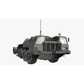 MAZ 7410 with Semi Trailer Green Rigged 3D